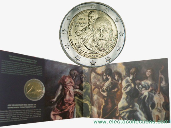 Grecia - 2 Euro BU, THEOTOKOPOULOS, 2014 (coin card)